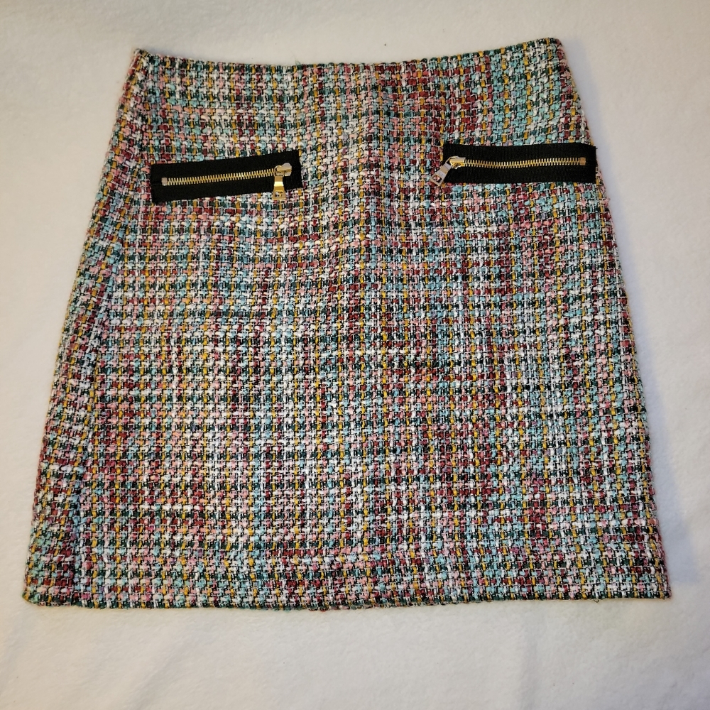 Ann Taylor Loft Multi Colored Tweed Skirt Size P2
